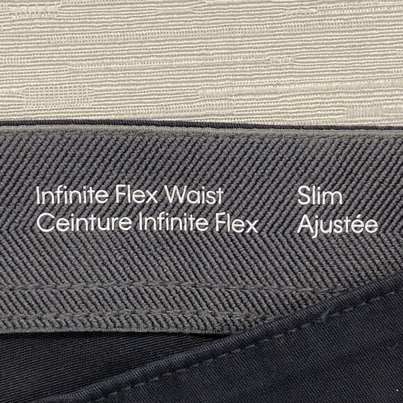 Calvin Klein Chino Pants Mens 36 x 30 Black Slim Fit Straight Flex Waist Cotton - Picture 6 of 13